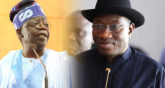 Bola Ahmed Tinubu, vs former President Goodluck Jonathan