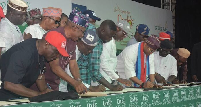 Ondo Governorship Candidates Sign Peace Accord Ahead of Intense Election